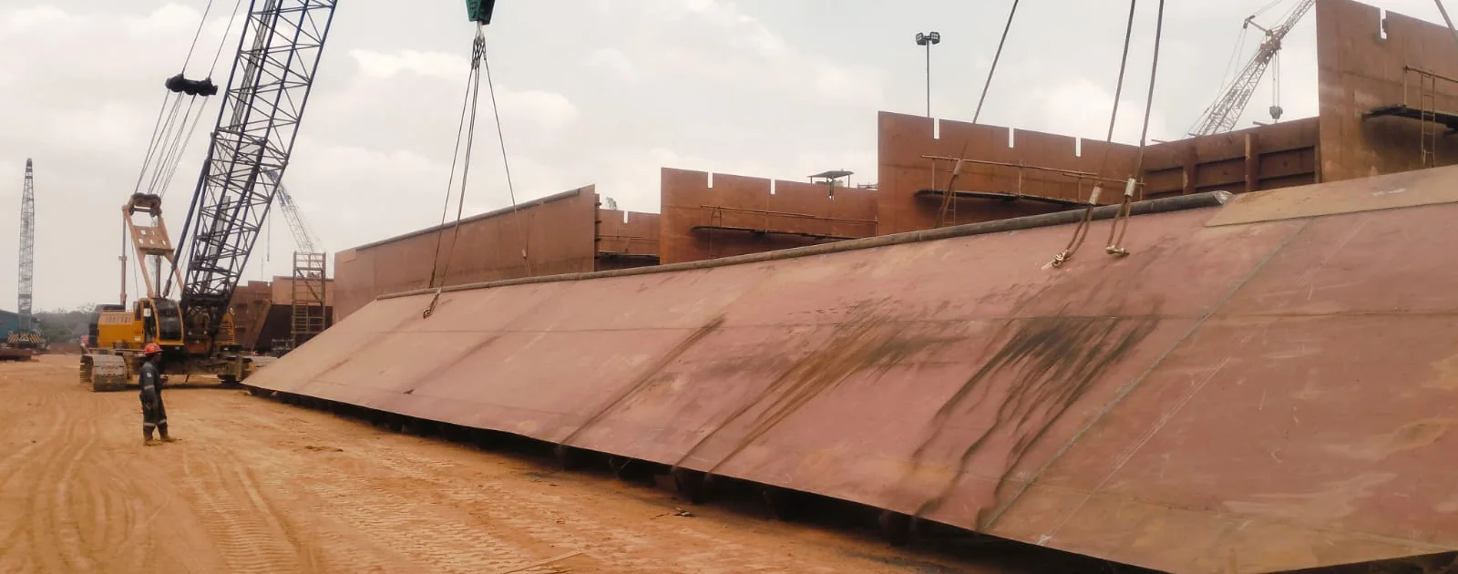 Barge deck fabrication work